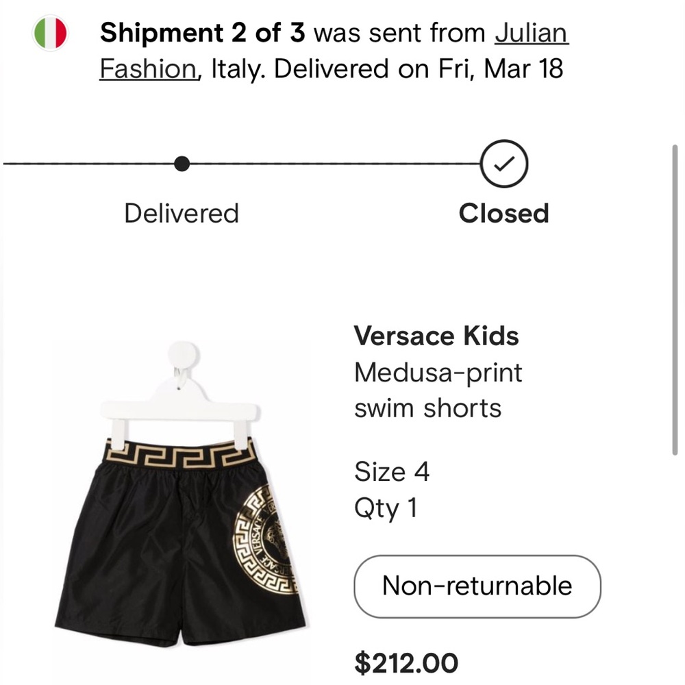 Versace Boy’s Trunks.
